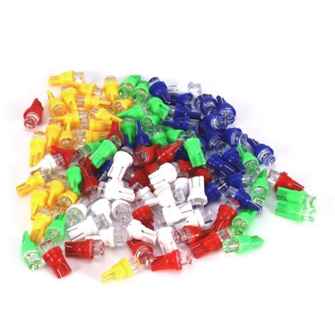 100 Pcs T10 158 194 168 W5W Voiture LED Ampoules Multi Couleur Lampe Blanc Bleu Rouge Ambre Vert (1/5)