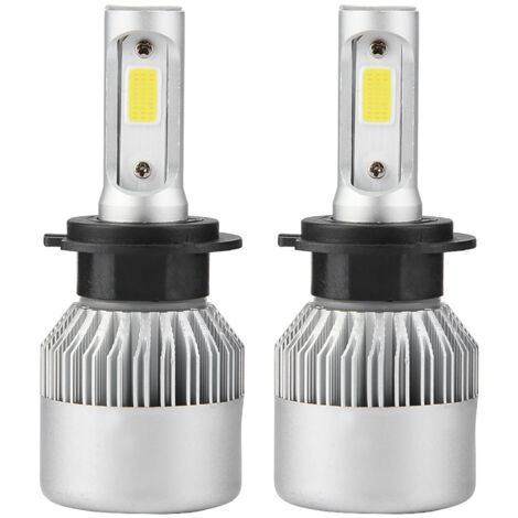 Paire d'ampoules de phare de voiture H7 LED 36W 8000LM Hi/Lo Beam Auto 6000K (Argent) (1/5)