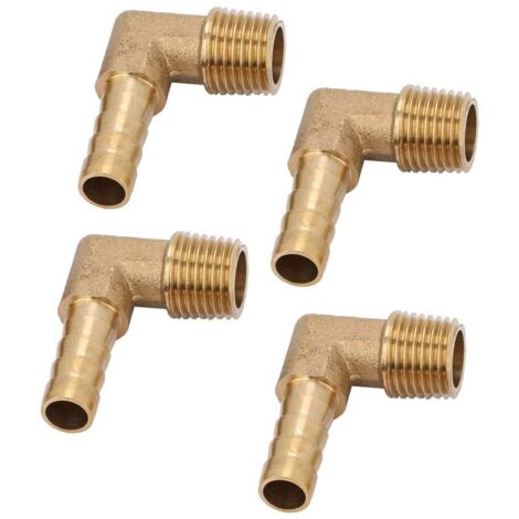 4 pièces laiton filetage mle coude tuyau queue Barb connecteur raccord G1/4 "8mm (1/5)