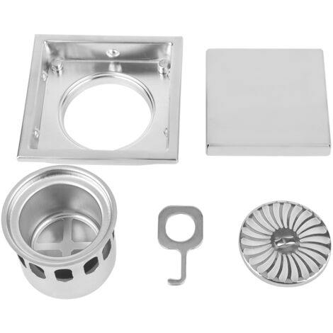 gouttoir de douche de porte de déchets de drain de plancher de salle de bains de forme carrée d'acier inoxydable à la maison anti-odeur (1/5)
