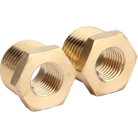 Douille réductrice hexagonale en laiton, 2 pièces, 1/2 NPT mle à 1/4 NPT femelle, adaptateur de tuyau, accessoires de voiture (1/5)