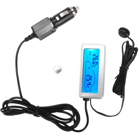 Thermomètre Voiture Numérique 12V LCD Intérieur Extérieur - Affichage Température Précis