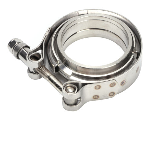 Collier de serrage en acier inoxydable à bande en V de 2,25 pouces avec 2 brides pour tuyau de descente d'échappement turbo (1/5)