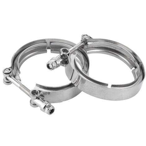 2pcs 3in Turbo Tuyau D'échappement Pince VBand Clip En Acier Inoxydable Auto Accessoire (1/5)