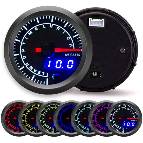 Indicateur de jauge de rapport de carburant d'air universel LED affichage numérique 52mm Dia Instrument automatique (1/5)