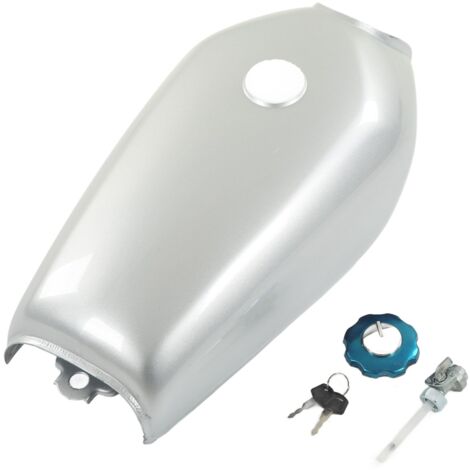 Réservoir de gaz de carburant de moto 2,4 gallons 9L remplacement de réservoir d'essence de carburant de peinture polymérisée pour CG125 Silver (1/5)