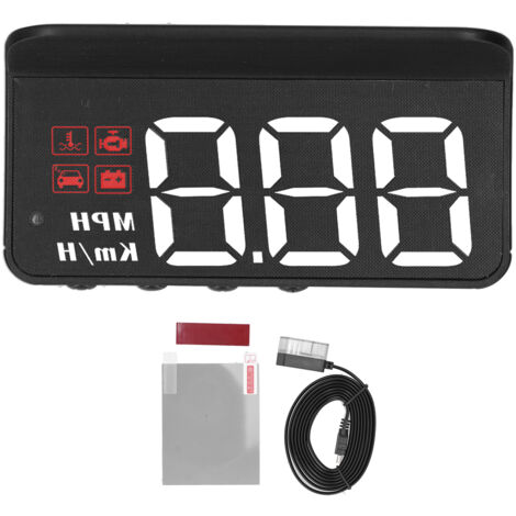 Projecteur de pare-brise avec affichage tête haute OBD2 HUD, jauge multifonction, alarme, rappel de Fatigue au volant (1/5)