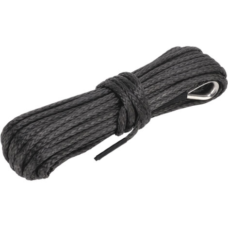 Corde de treuil de remorque en Nylon noir, 15m/50 pieds, remplacement résistant à l'usure pour SUV camion ATV UTV