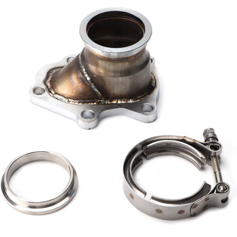 Voiture 5 boulons tuyau de descente bride à 2.5in V bande Conversion adaptateur remplacement pour TD04 Turbo chargeur 14412AA451 (1/5)