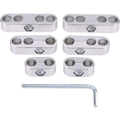 Kit Séparateurs de Fil de Bougie d'Allumage de Moteur de 7mm / 8mm Support Fil de Bougie d'Allumage de Moteur (Silver) (1/4)