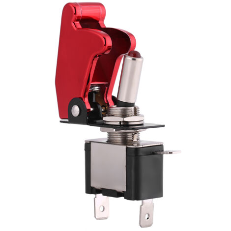 12V 20A voiture de course couverture rouge lumière LED SPST bascule interrupteur d'allumage contrle marche/arrêt