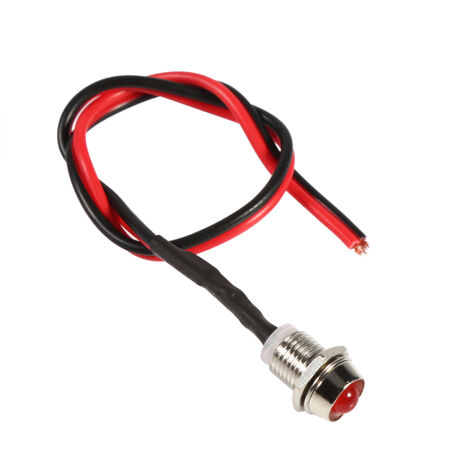 12V LED Voyant Lumineux Voyant de tableau de bord pilote, 4 pièces 12V DC 8mm LED voyant lumineux d'avertissement pour voiture, fourgonnette, bateau et autres véhicules(rouge)