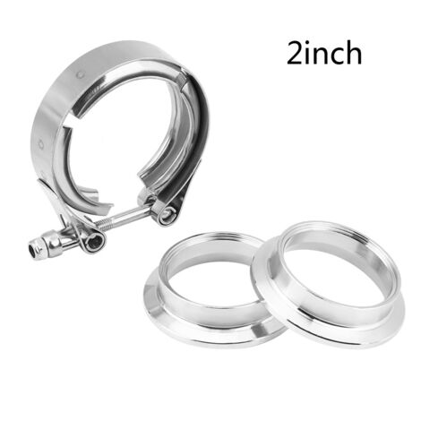 Kit de bride de serrage en V de 2 pouces, pour tuyaux de descente d'échappement Turbo, en acier inoxydable (1/5)