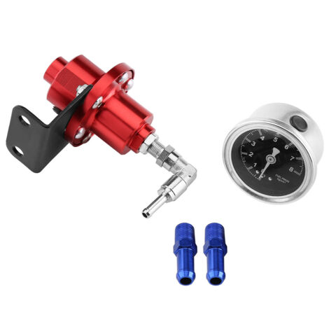 Régulateur de pression de carburant FPR réglable en aluminium universel avec jauge pour voiture Auto rouge (1/5)