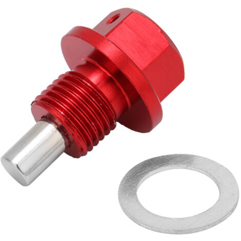 Vis de boulon de vidange de carter d'huile moteur magnétique de voiture en alliage d'aluminium rouge M12 1.25 (1/5)