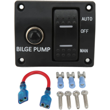 Panneau de commutation de pompe de cale à 3 voies 12V 24V, disjoncteur 15A intégré pour accessoire de Yacht (1/5)
