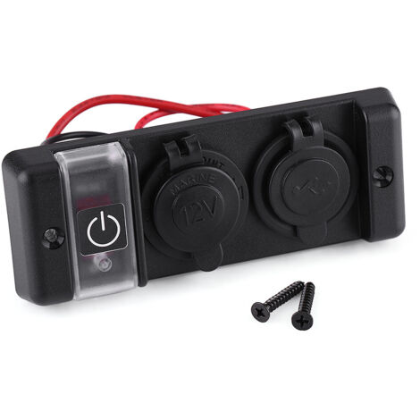 12V étanche allume-cigare double USB prise de courant panneau de commutation pour voiture RV bateau marin (1/5)