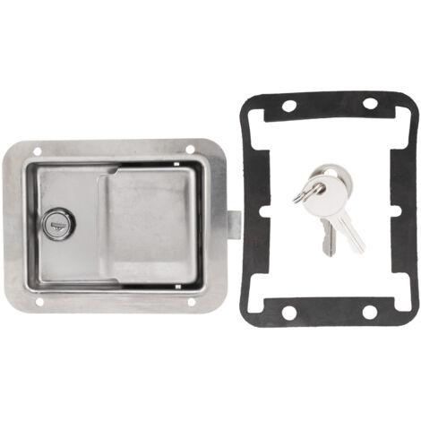 Serrure de bote à outils en acier inoxydable, poignée de camping-car, serrure à palette avec 2 clés pour remorque camion camping-car (1/5)