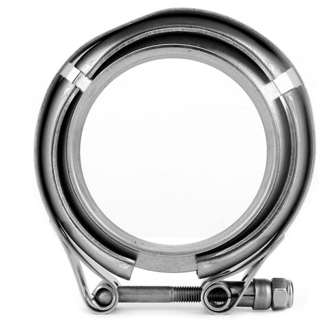 2,75 pouces Turbo échappement tuyau de descente en acier inoxydable V collier de serrage 2 pièces Kit de bride (1/5)