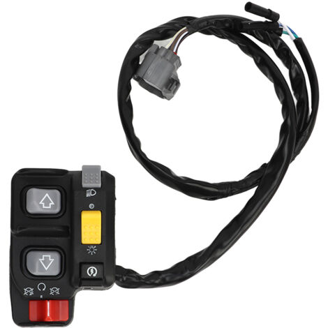Interrupteur Guidon Moto LED Universel 12V - Commutateur Phare On/Off Rouge Étanche