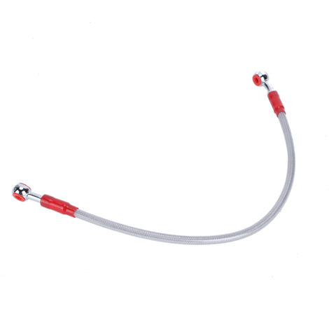 Tuyau d'huile de frein de moto universel raccord de ligne de tuyau de carburant en acier inoxydable tressé (45 cm, gris) (1/5)