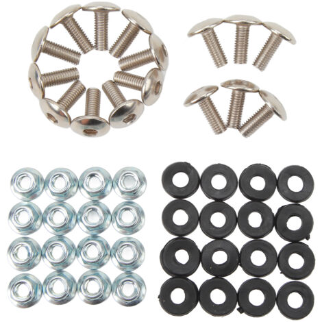 Kit de vis d'écrou de rondelle de boulon de garde-boue, Kit de fixation de filetage M6 pour 50cc 70cc 90cc 110cc 125cc ATV Quad 4 roues 16 jeux (1/5)