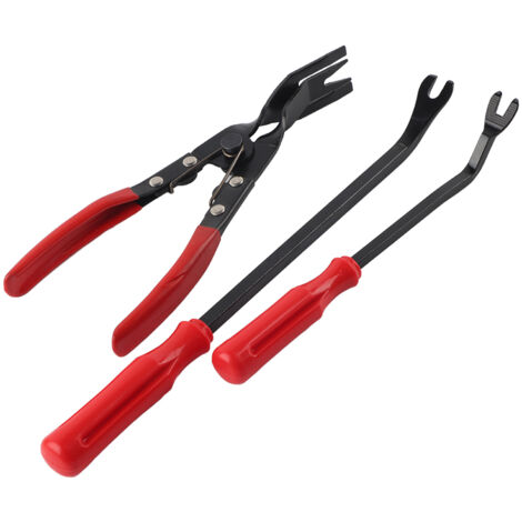3pcs Garniture de porte Rivets Clips Pinces Fastener Remover Extracteur Pry Bar Tool Kit (1/5)