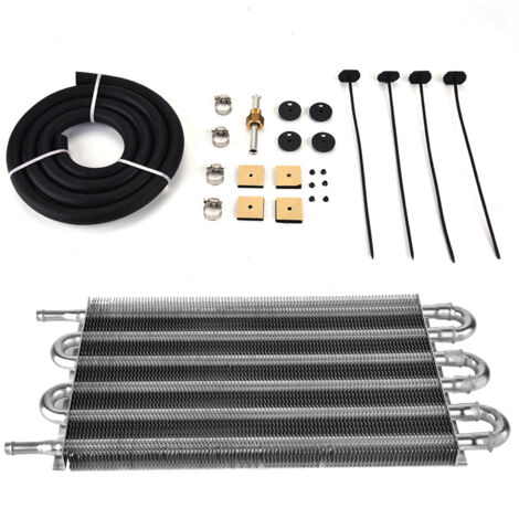 Refroidisseur D'huile de Direction Assistée, Kit de Refroidisseur D'huile de Transmission à Distance de Voiture 6 Rangées Convertisseur de Radiateur Manuel Automatique (1/5)