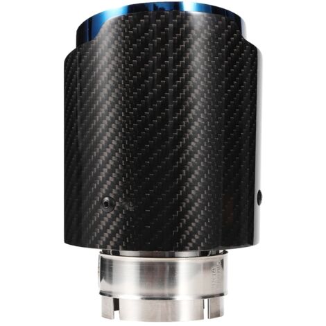 Tuyau d'échappement droit brillant en Fiber de carbone pour voiture, pointe arrière, gorge 63-101mm (1/5)
