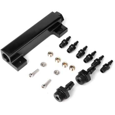 Kit de collecteur d'admission de bloc sous vide à 6 ports, soupape de décharge de carburant Turbo Boost 1/8NPT pour la course (1/5)