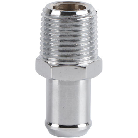 1/2 '' NPT 5/8 '' Barb Chrome Raccord en métal Collecteur d'admission Tuyau de chauffage pour Chevy (1/5)
