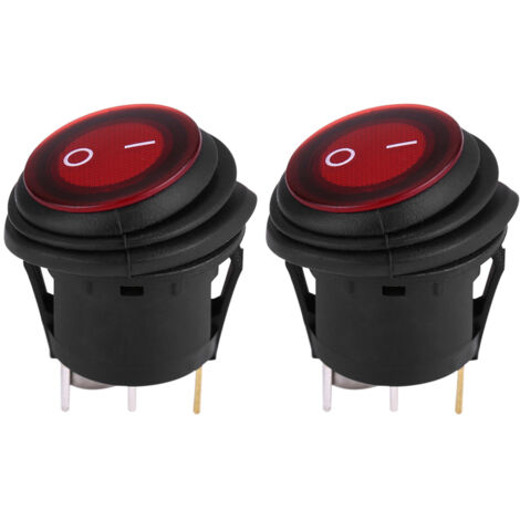 2pcs lumière LED rouge 12V / 24V universel 20A 3Pin voiture auto bateau rond interrupteur à bascule marche-arrêt (1/5)
