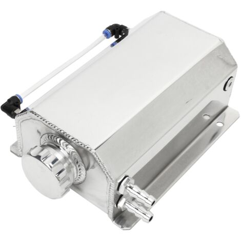 Réservoir de débordement de liquide de refroidissement en alliage d'aluminium, capacité de 2 L, réservoir de radiateur universel pour la plupart des voitures, argent (1/5)