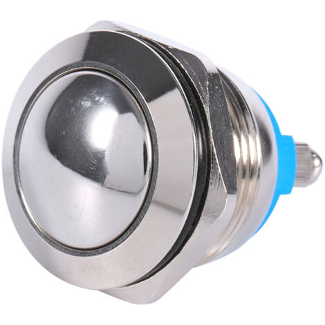 Commutateur momentané de klaxon de bouton poussoir en métal de voiture imperméable de 19mm 12V (1/5)