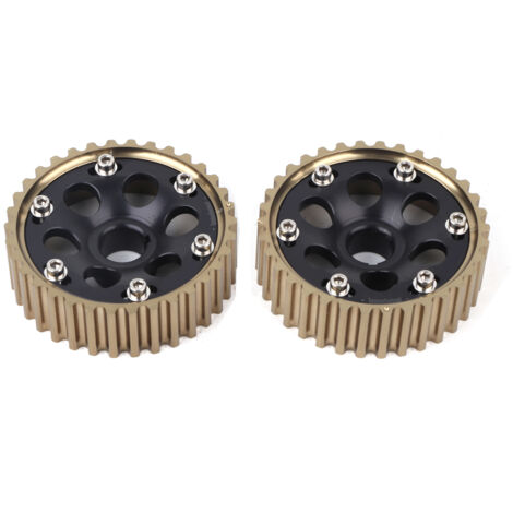 Paire de pignons d'arbre à cames de course en aluminium pour moteur Honda Integra Civic B16A/B16B/B18C Noir (1/5)