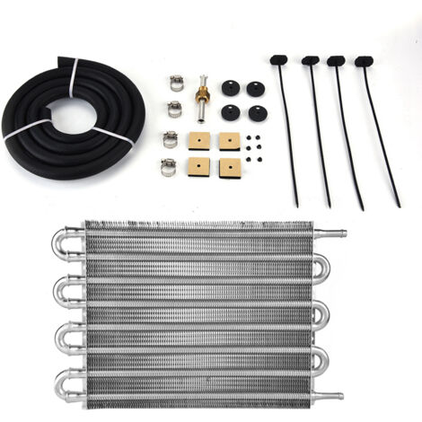 Kit de refroidisseur d'huile, convertisseur de radiateur automatique manuel pour kit de refroidisseur d'huile de voiture à 8 rangées (1/5)