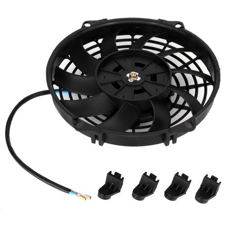 24V 9 '' ventilateur de refroidissement électrique universel de condensateur de climatiseur de lame incurvée par voiture