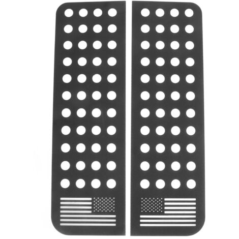 2 pièces autocollants de fenêtre de porte arrière en alliage d'aluminium panneau de verre garniture drapeau bande autocollant remplacement pour Jeep Wrangler JK illimité 2007-2017 (1/5)