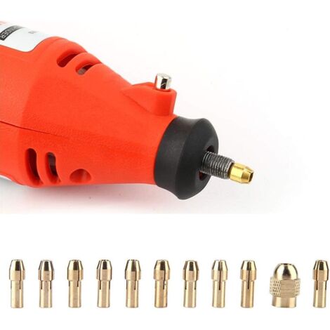 Lot de 11 mandrins en laiton de précision 0,5-3,2 mm pour perceuse Dremel - Outils rotatifs de mandrin électrique (1/5)