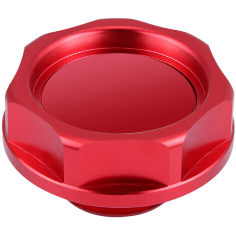 Couvercle de remplissage d'huile en alliage d'aluminium, bouchon de réservoir de carburant pour voiture (rouge) (1/5)