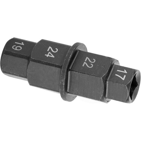 Clé à Broche Moto Multitaille 17-19-22-24 Mm - Outil Démonte-Roue Noir Solide