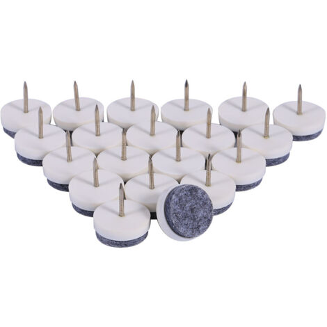 20x meubles Table chaise jambe sol feutre patin antidérapant glisse bricolage ongles protecteur blanc 24mm (1/5)