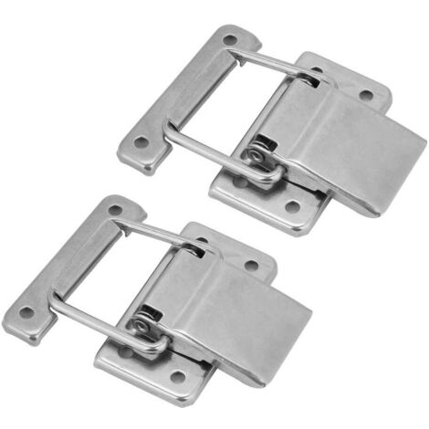 2Pcs Moraillon de Porte, Loquet du Moraillon, Fermeture à Levier Loquet à Ressort en Acier Inoxydable pour Coffret, Boîte, Tiroir, Armoire, Trousse Médical (1/5)