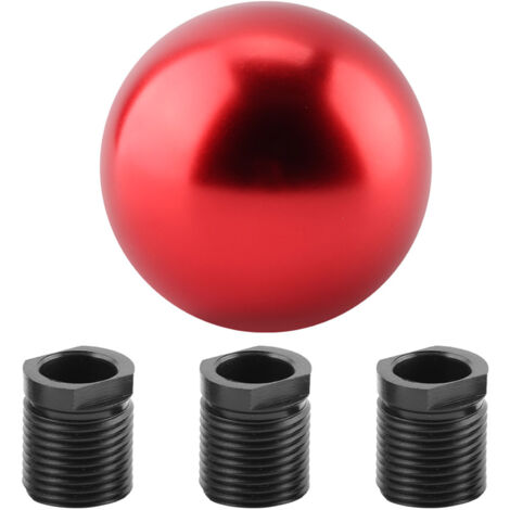 Pommeau de levier de vitesse manuel universel pour voiture, en forme de boule ronde (rouge) (1/5)