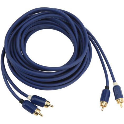 Cble Audio RCA 5 mètres, bleu élastique, cuivre pur, Durable, cble Audio automobile, outils d'amplificateur (1/5)