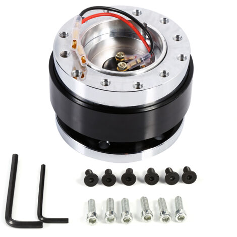 Adaptateur universel de moyeu à dégagement rapide pour volant, boule de boulon à 6 trous, Kit de patron à clipser noir (1/5)
