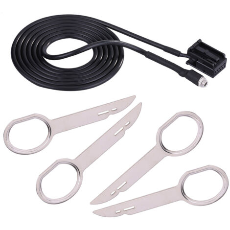 Cble adaptateur d'entrée AUX femelle Audio CD 6000 pour Ford Focus Mondeo avec clés d'outils de retrait (1/5)