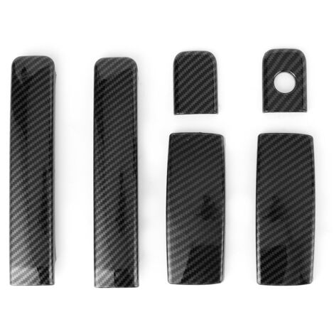Garniture Poignée Porte Peugeot 308 SW CC RCZ - Set 4 Portes Fiber Carbone Chrome Black