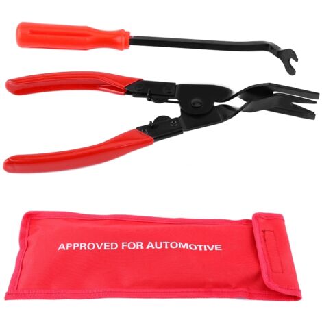Extracteur d'agrafes de garniture de porte, 2 pcs Ensemble Voiture Intérieur Porte Panneau Garniture Clip Enlèvement Pince Tapisserie Remover Pry Bar Outil (1/5)
