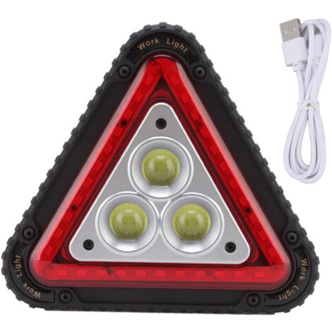 Lampe Triangle D'avertissement De Voiture – Lampe De Travail LED Multifonction D'urgence Avec Batterie Rechargeable, 5 Niveaux De Gradation, Et Panneau De Sécurité Clignotant Polyvalent, #811